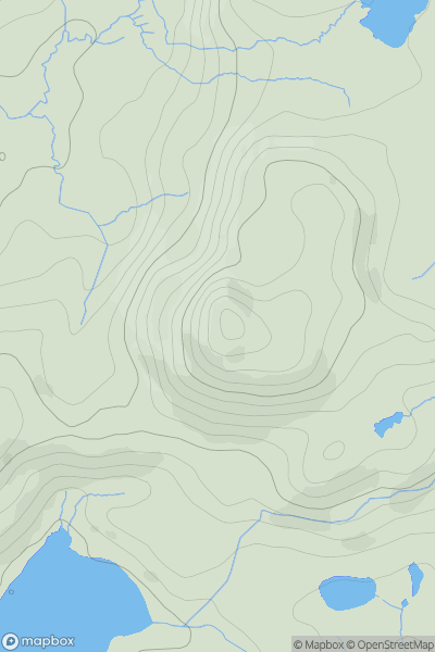 Thumbnail image for Y Garnedd [Barmouth to Betws-y-Coed and Bala] showing contour plot for surrounding peak